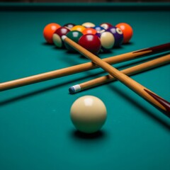 billiard balls on the table