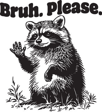 vector illustration of cartoon Raccoon