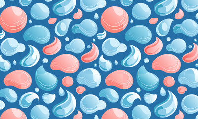 Retro Blob Shapes: Teal and Peach Organic Abstract Background