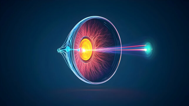 Abstract Digital Eye Cross-Section Illustration