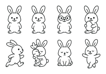 Obraz premium Easter treats silhouette icons set – holiday, celebration and festive symbols