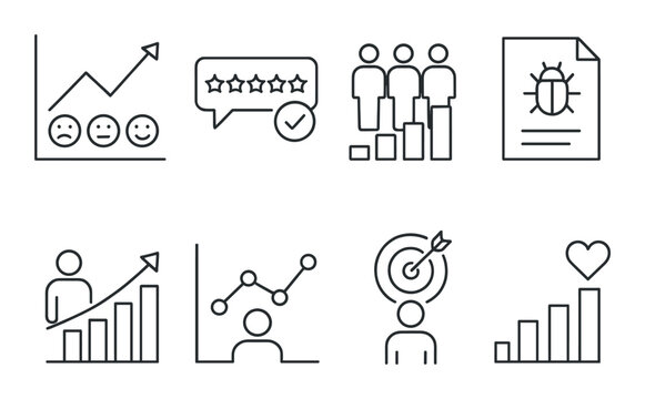 Workflow automation linear icons set – outline, efficiency and process tool symbols