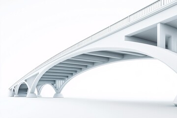 Obraz premium Iconic White Bridge Architecture Spanning Cityscape. Modern Design & Engineering Structure