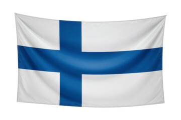 Obraz premium Majestic Finnish Flag A Waving Flag Image, Symbol of Finland's Heritage and Identity