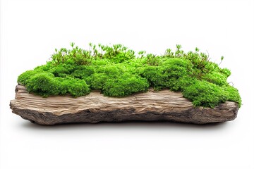 Eco-Friendly Moss and Wood Texture for Sustainable Interior Decor and Landscape Design