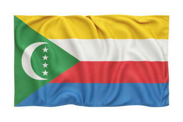 Naklejka premium A Vibrant Waving Comoros Flag, Symbol of National Pride and Identity