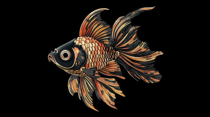Fototapeta premium betta fish half mood dumbo ear 