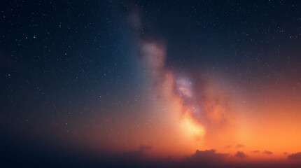 Fototapeta premium Night sky showcasing a galaxy with stars and celestial glow.