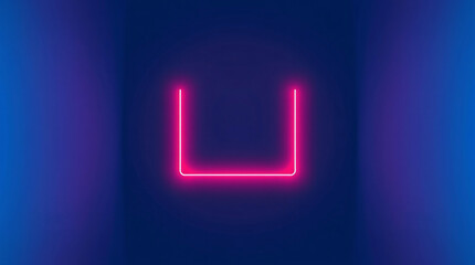 Abstract neon geometric shape glowing with vibrant colors on a modern digital background.