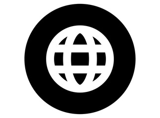 Black web or internet icon isolated on a white background 