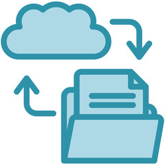 Backup Data dual tone blue color, mini illustration icon. use for modern concept, print, UI, UX kit, web and app development. Vector related to account management, ecommerce, banking and finance.