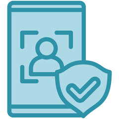 Identity Check dual tone blue color, mini illustration icon. use for modern concept, print, UI, UX kit, web and app development. Vector related to account management, ecommerce, banking and finance.