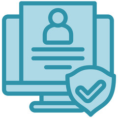 Fototapeta premium Personal Data dual tone blue color, mini illustration icon. use for modern concept, print, UI, UX kit, web and app development. Vector related to account management, ecommerce, banking and finance.