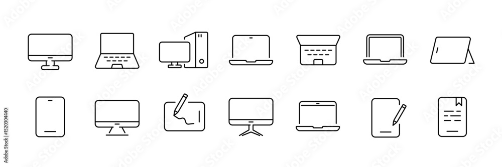 Poster digital device icons for web and app design projects