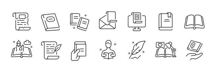 Naklejka premium Collection of minimalist icons for education and communication design projects