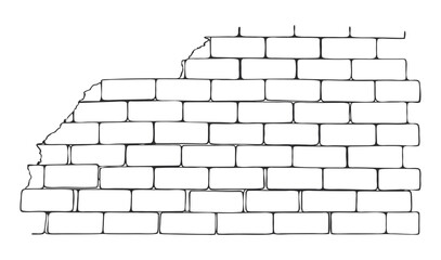 Stylized outline of a brick wall for design elements