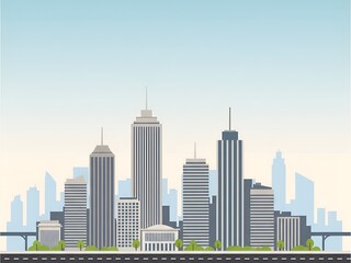 Fototapeta premium modern city silhouette background illustration