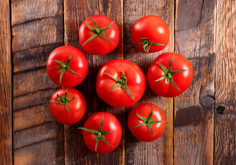 tomatoes on a wooden table