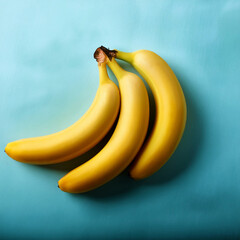 bananas on blue background