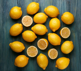 lemons on a wooden table