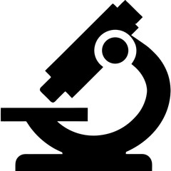 Black and White Microscope Icon for Scientific Research