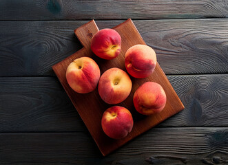  peaches on wood