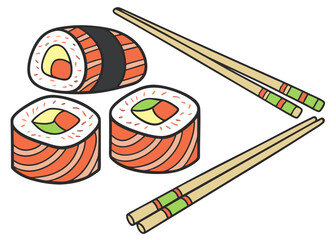 Delicious Sushi Rolls A Traditional Japanese Cuisine