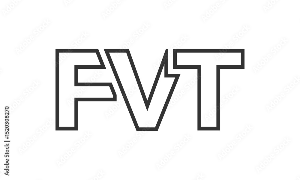 Poster fvt logo design template with strong and modern bold text. initial based vector logotype featuring s