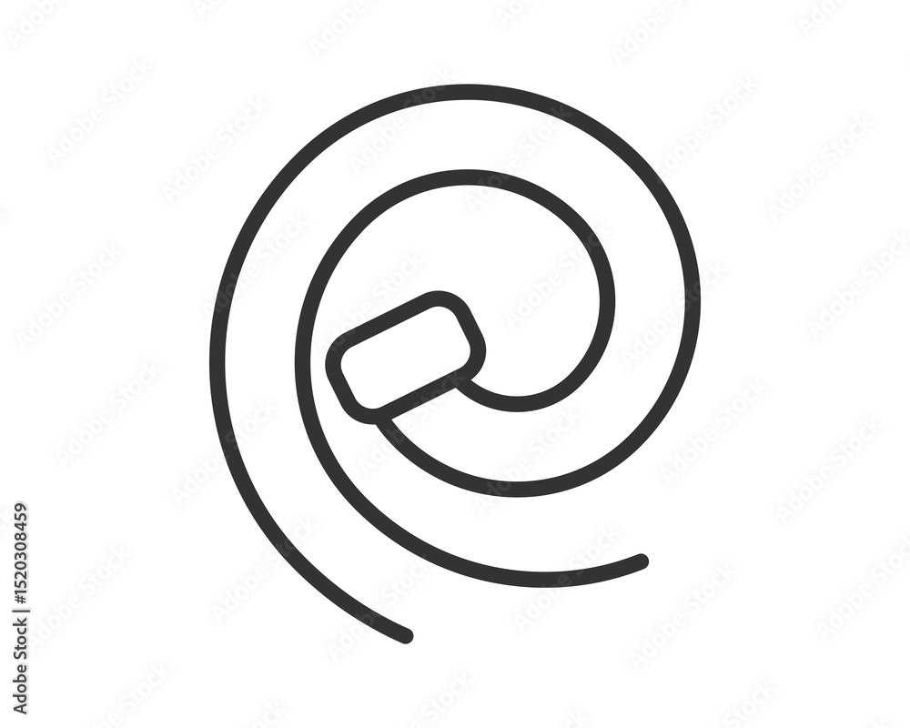 Poster minimalist line art design featuring a swirling, spiral shape. useful for design concepts, abstract 