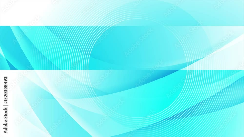 Aufkleber Bright blue shiny abstract minimal geometric background with waves linear circles. Seamless looping tech motion design. Video animation Ultra HD 4K 3840x2160