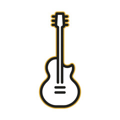 Electric guitar illustration with minimalist design and outline