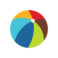 Beach Ball icon, football icon, ball flat vector illustration, isolated on white background