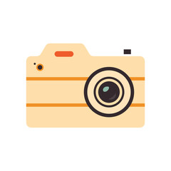 Camera icon in flat style, photo camera vector illustration, isolated on white background