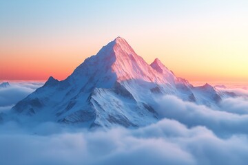 Majestic Mountain Peaks. Stunning Snow-Capped Landscapes and Nature's Tranquil Beauty at Sunset