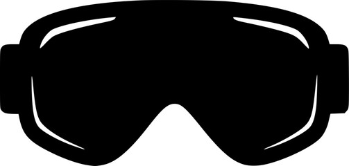 Black simple ski goggles protecting eyes from bright light of sun and snow glare
