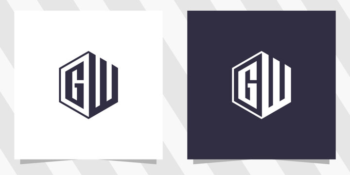 letter gw wg logo design vector