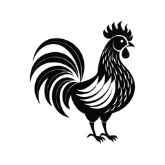 Rooster silhouette vector,poultry chickens roosters vector
