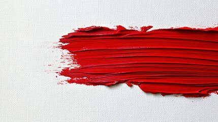 Abstract red paint stroke on white background. (2)