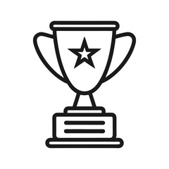 gold cup line art on a white background , trophy award