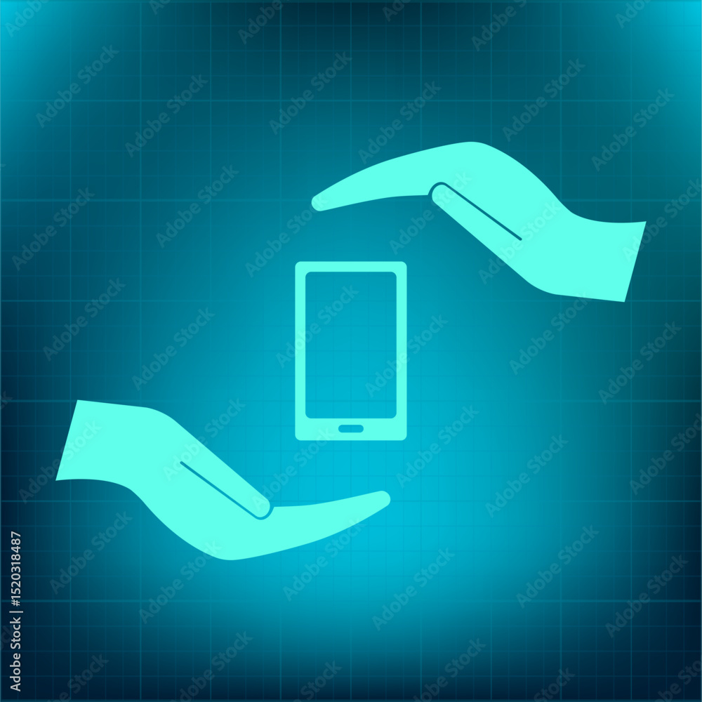 Poster vector icon on a blue background with a gradient