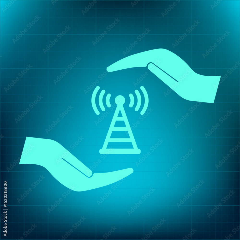 Poster vector icon on a blue background with a gradient