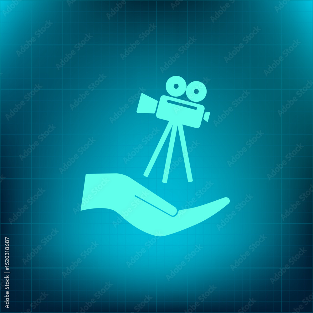 Poster vector icon on a blue background with a gradient