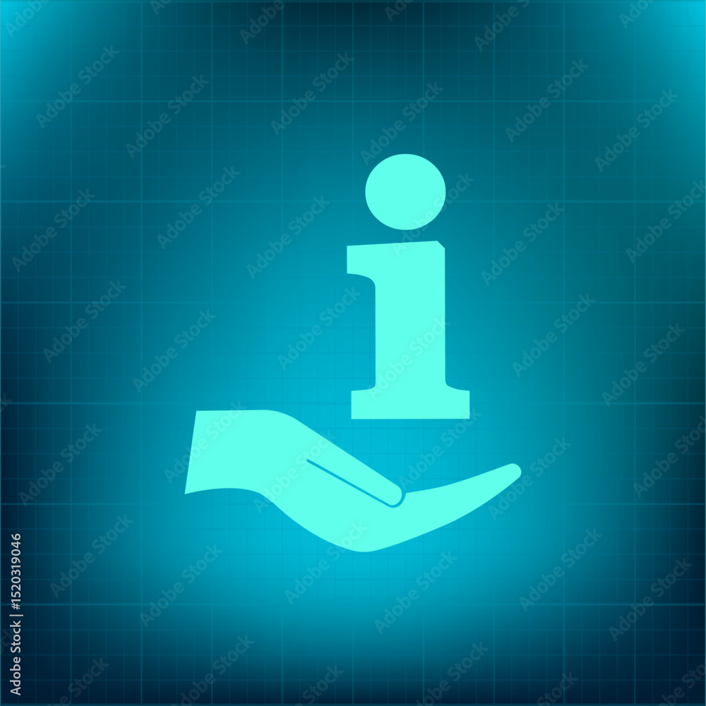 Poster vector icon on a blue background with a gradient