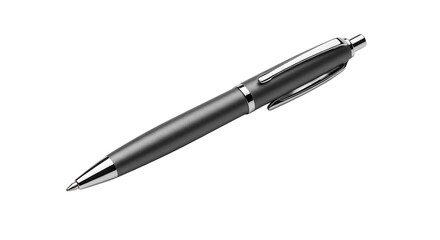 Black ballpoint pen on a white background, concept of transparent background png  