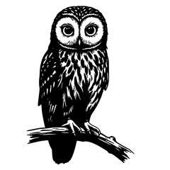 owl sitting on branch