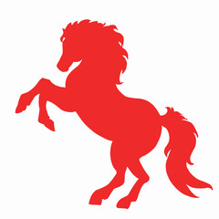 赤い跳ね馬のイラスト