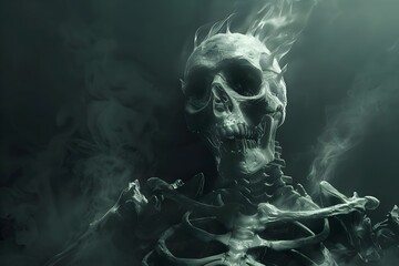 Demon skeleton with smoke