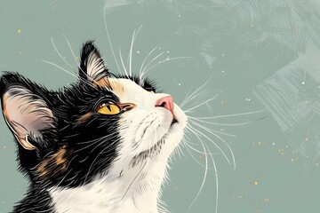 Cat, illustration, closeup