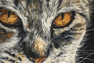 Colorful illustration of a cat