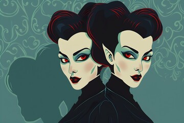 Cartoon vampire women